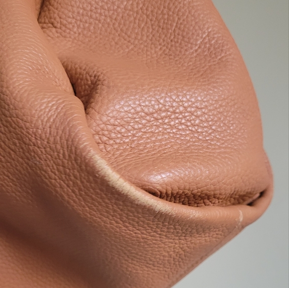 Vince Camuto tassled bag "Taja" tote chestnut brown pebbled genuine leather - Picture 5 of 15